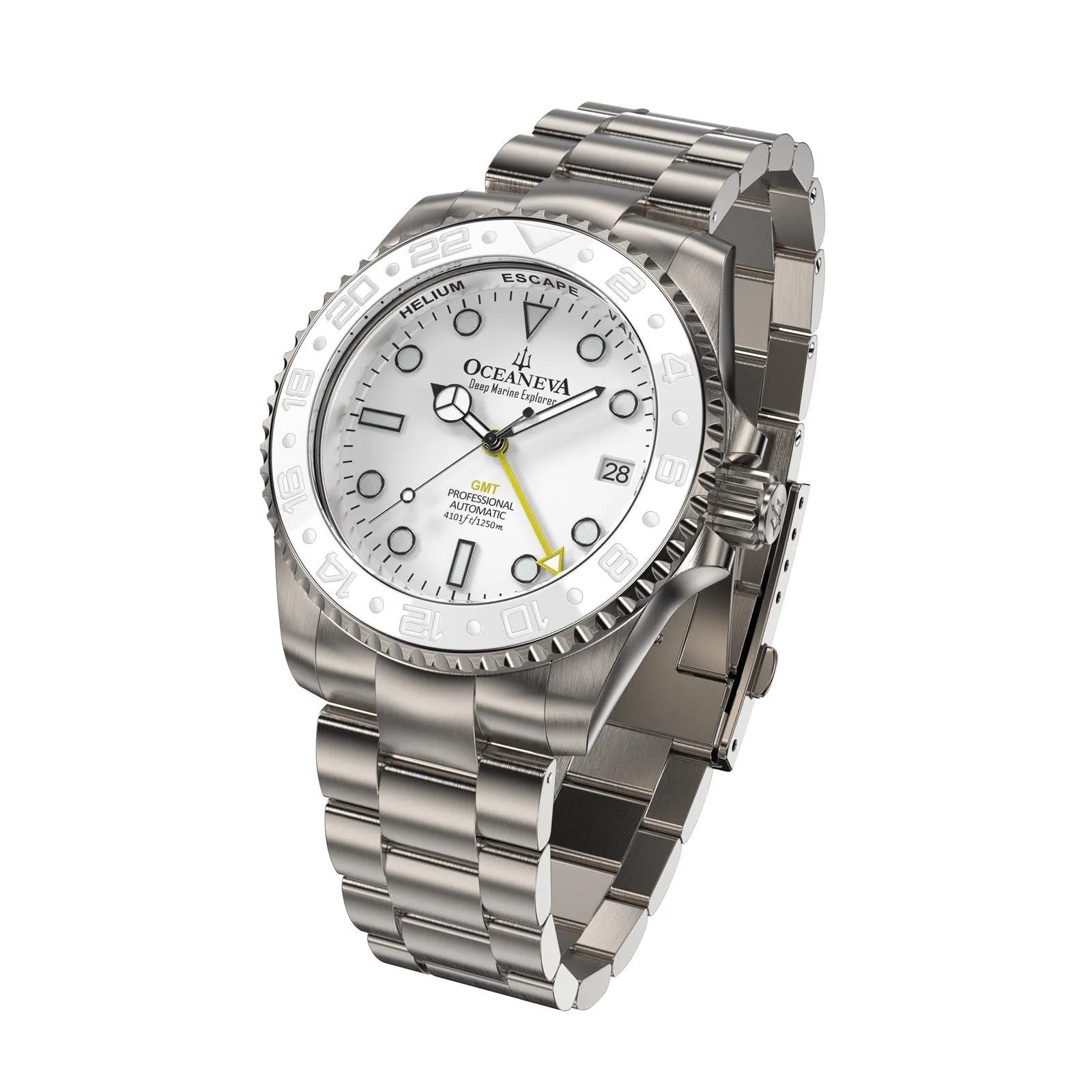 Oceaneva Titanium Deep Marine Explorer GMT Automatic 1250M All White