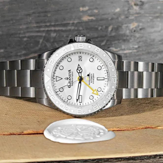 Oceaneva Titanium Deep Marine Explorer GMT Automatic 1250M All White