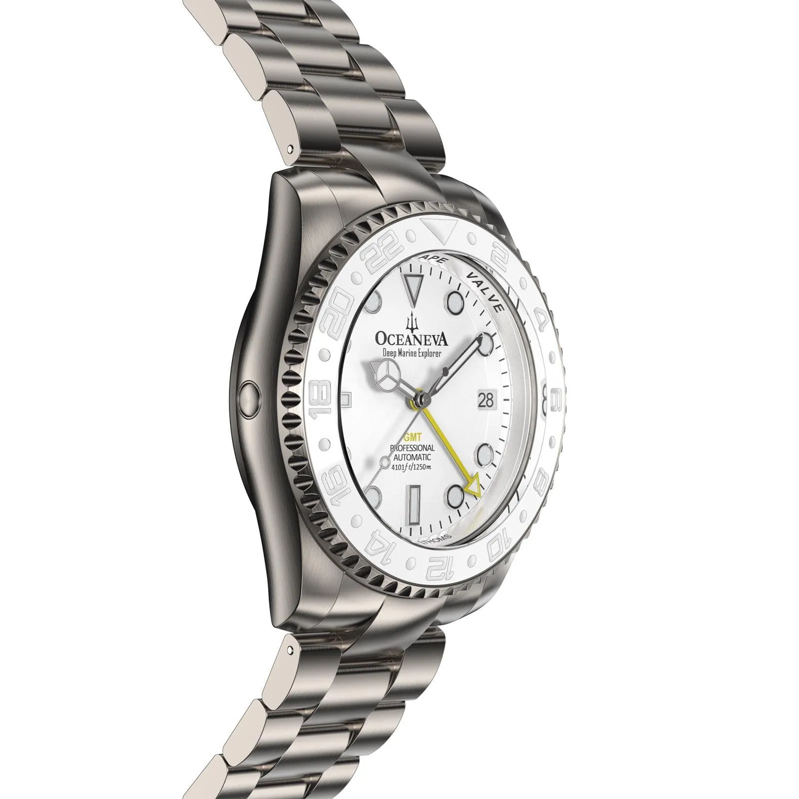 Oceaneva Titanium Deep Marine Explorer GMT Automatic 1250M All White