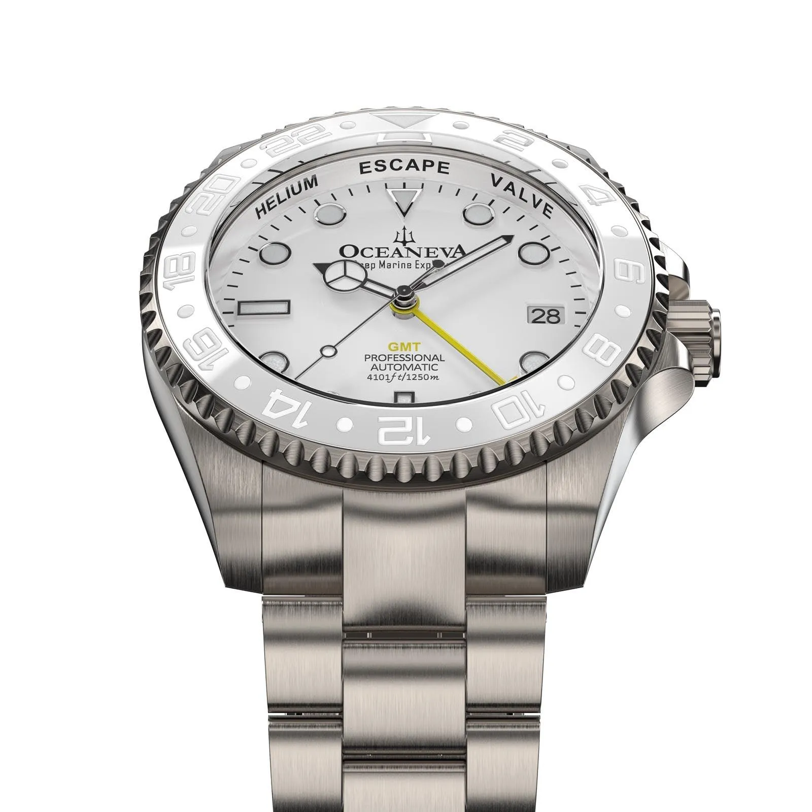 Oceaneva Titanium Deep Marine Explorer GMT Automatic 1250M All White