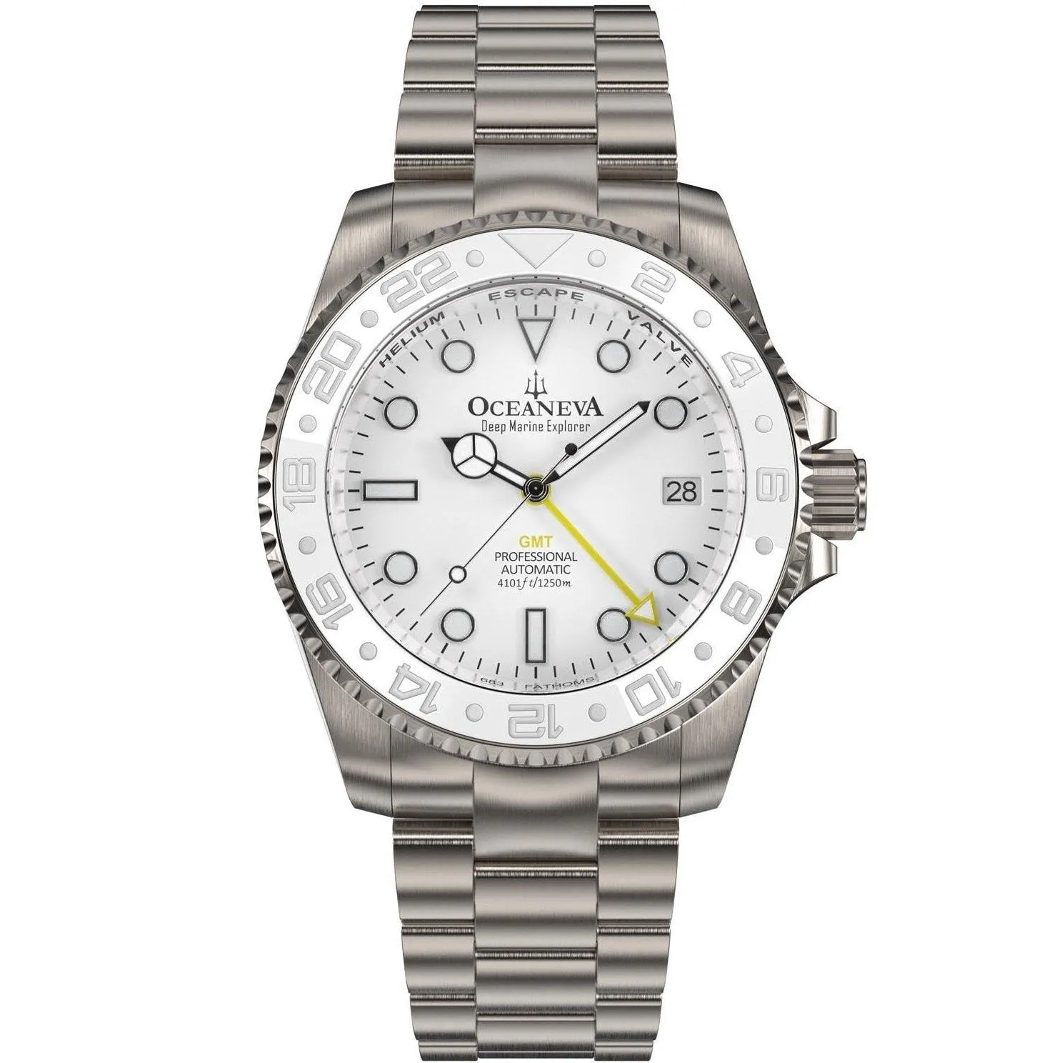 Oceaneva Titanium Deep Marine Explorer GMT Automatic 1250M All White