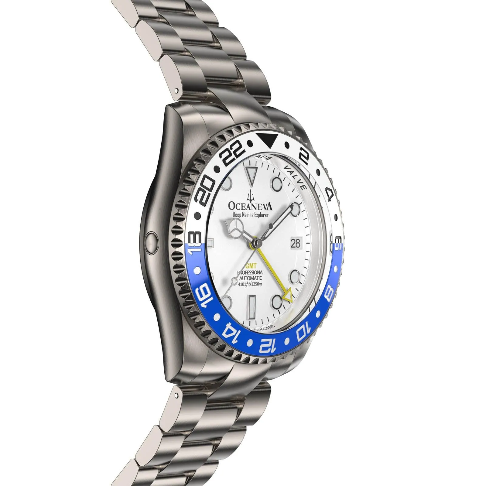 Oceaneva Titanium Deep Marine Explorer GMT Automatic 1250M White Blue
