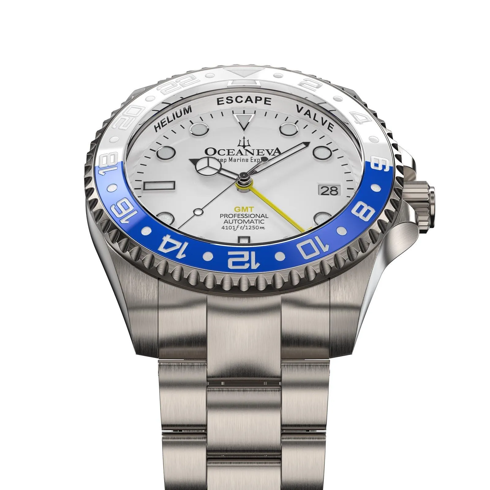 Oceaneva Titanium Deep Marine Explorer GMT Automatic 1250M White Blue