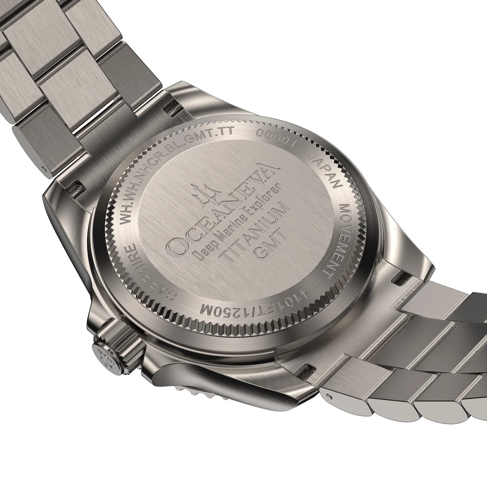 Oceaneva Titanium Deep Marine Explorer GMT Automatic 1250M White Blue