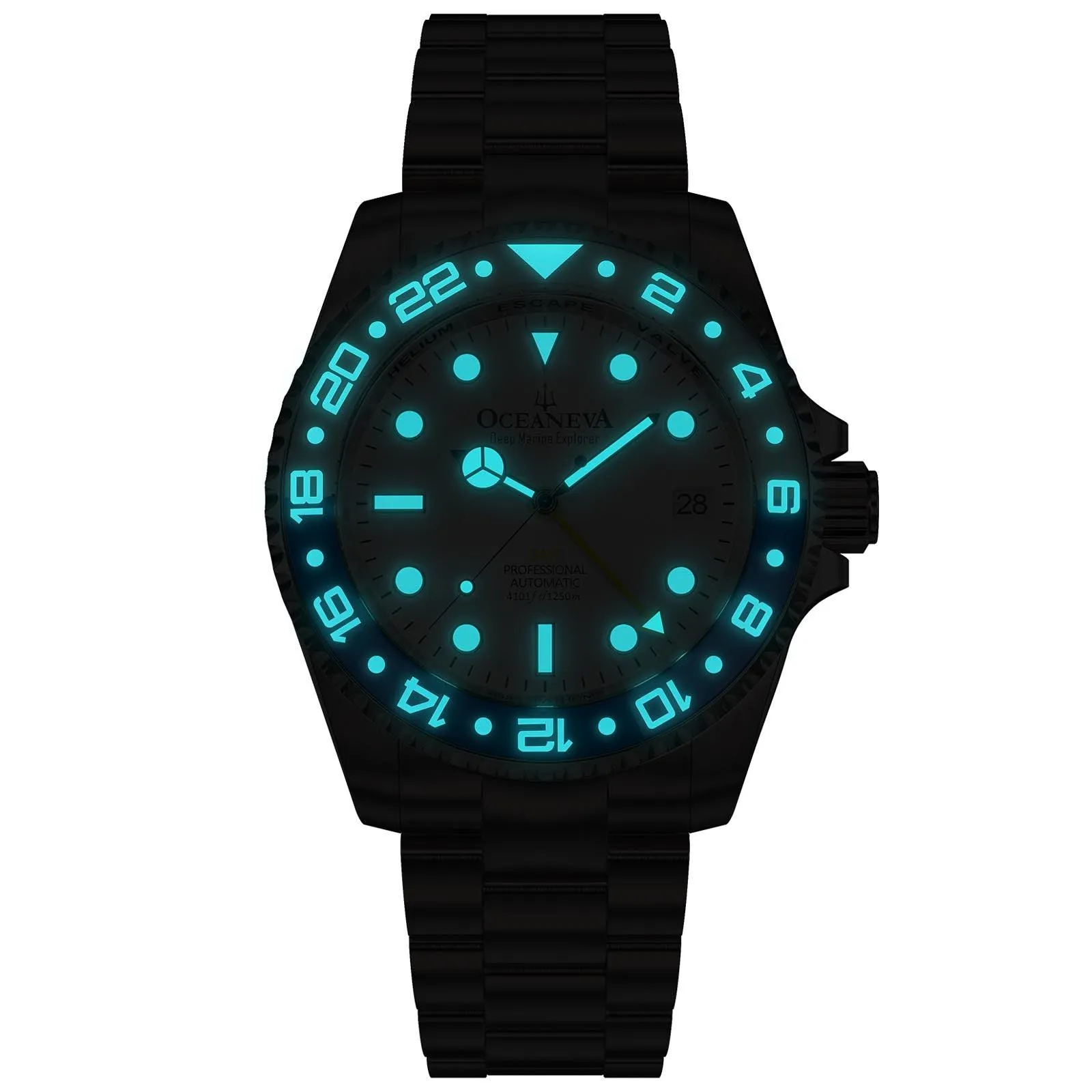 Oceaneva Titanium Deep Marine Explorer GMT Automatic 1250M White Blue