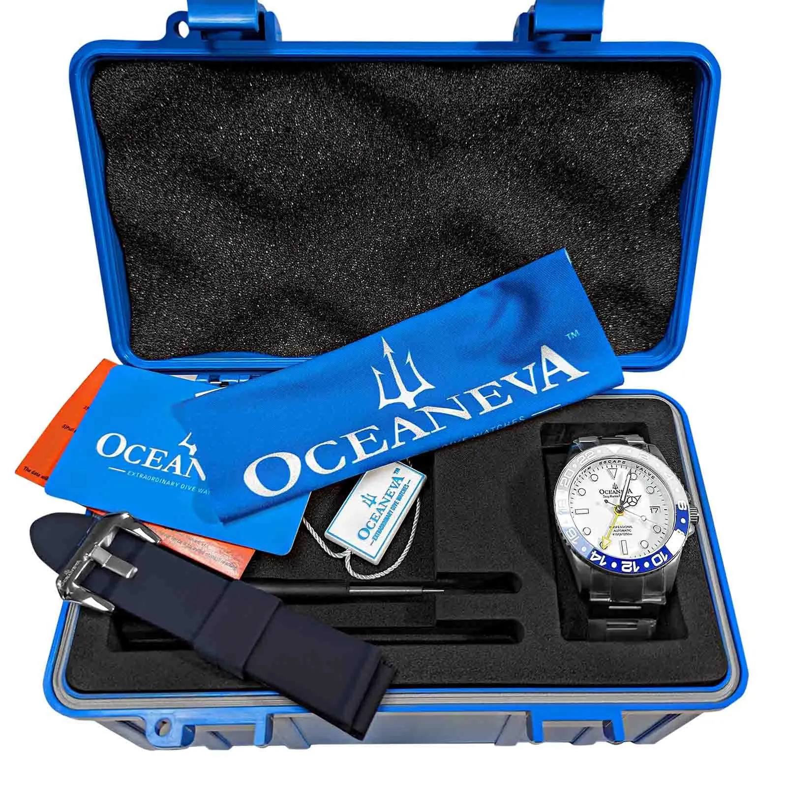 Oceaneva Titanium Deep Marine Explorer GMT Automatic 1250M White Blue