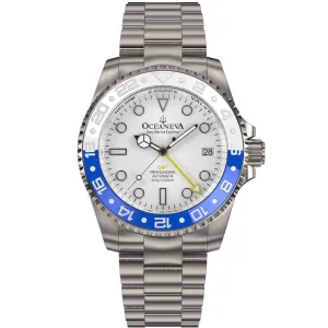 Oceaneva Titanium Deep Marine Explorer GMT Automatic 1250M White Blue