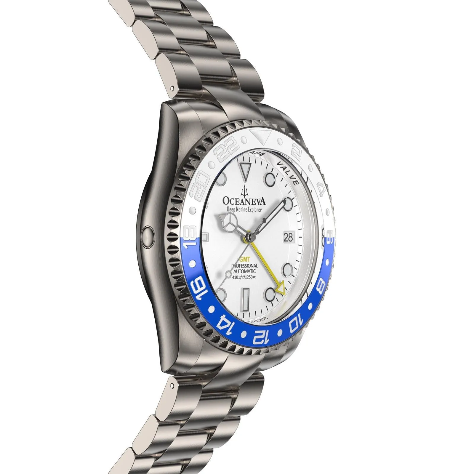 Oceaneva Titanium Deep Marine Explorer GMT Automatic 1250M White Blue
