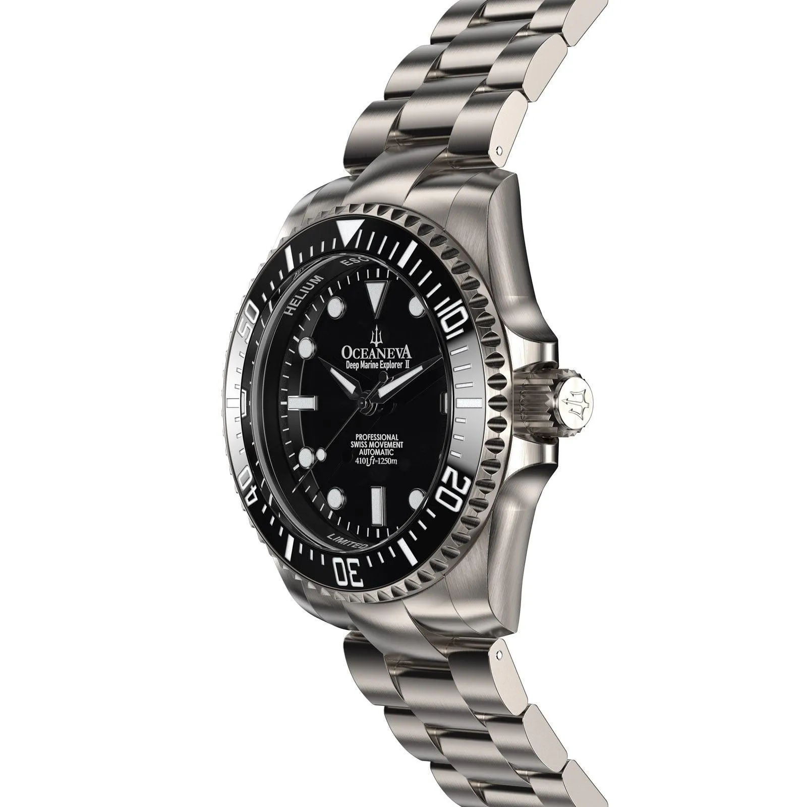 Oceaneva Titanium Deep Marine Explorer II Automatic Pro Diver Black Limited Edition