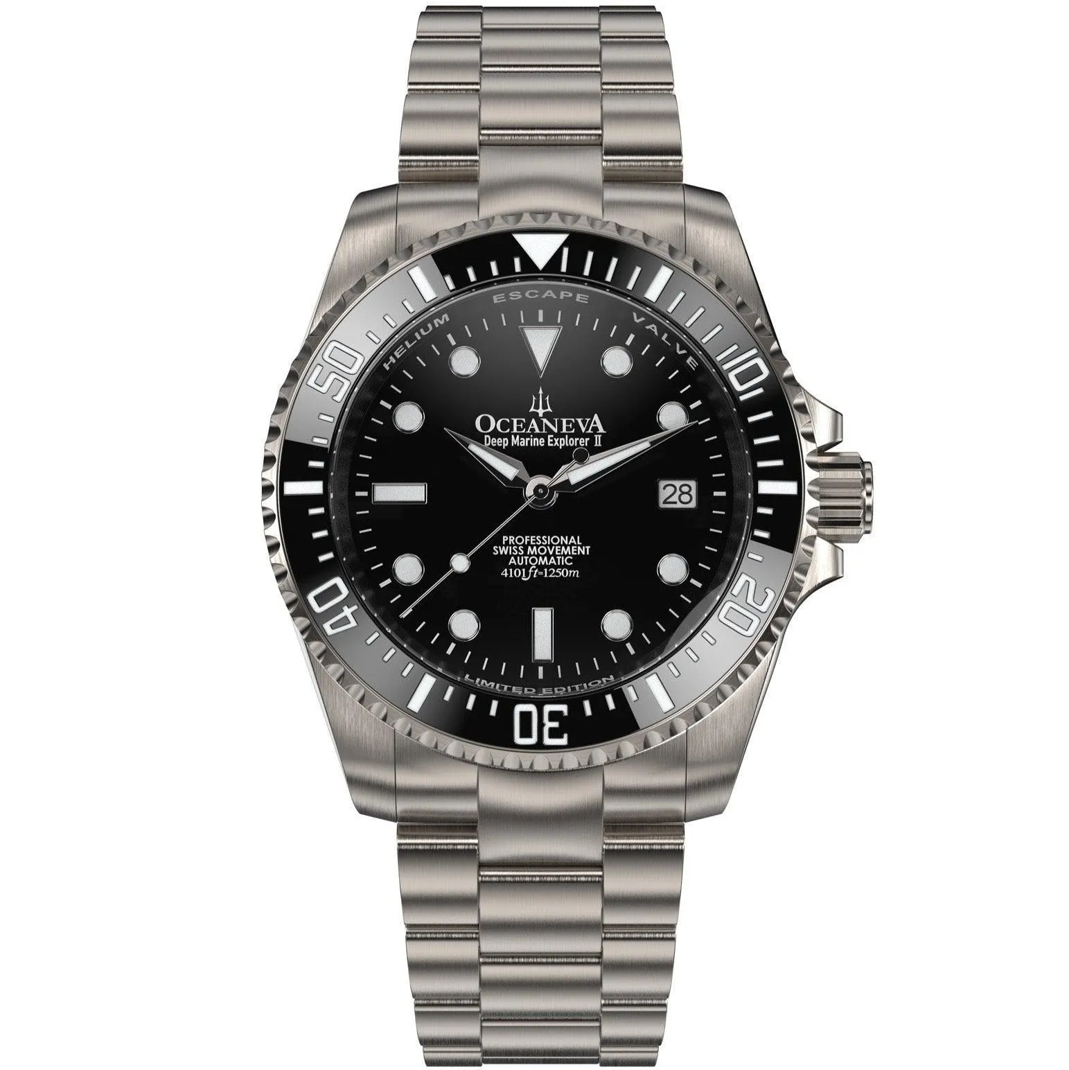 Oceaneva Titanium Deep Marine Explorer II Automatic Pro Diver Black Limited Edition
