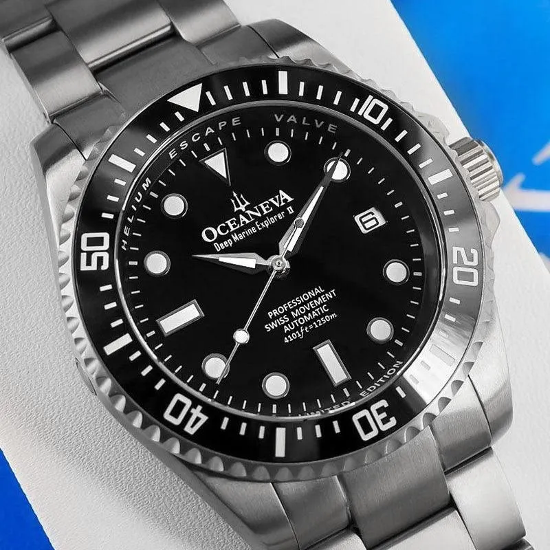 Oceaneva Titanium Deep Marine Explorer II Automatic Pro Diver Black Limited Edition