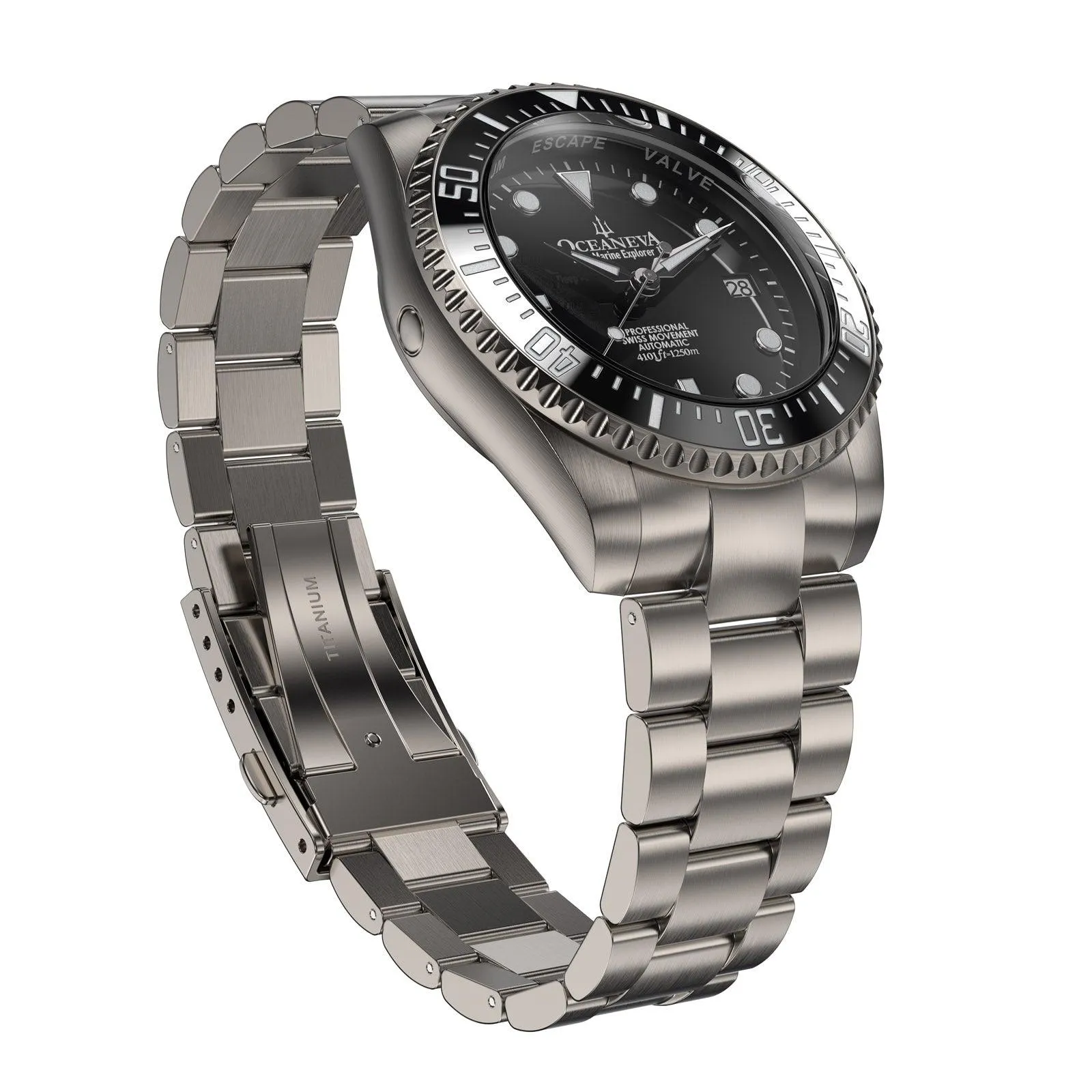 Oceaneva Titanium Deep Marine Explorer II Automatic Pro Diver Black Limited Edition