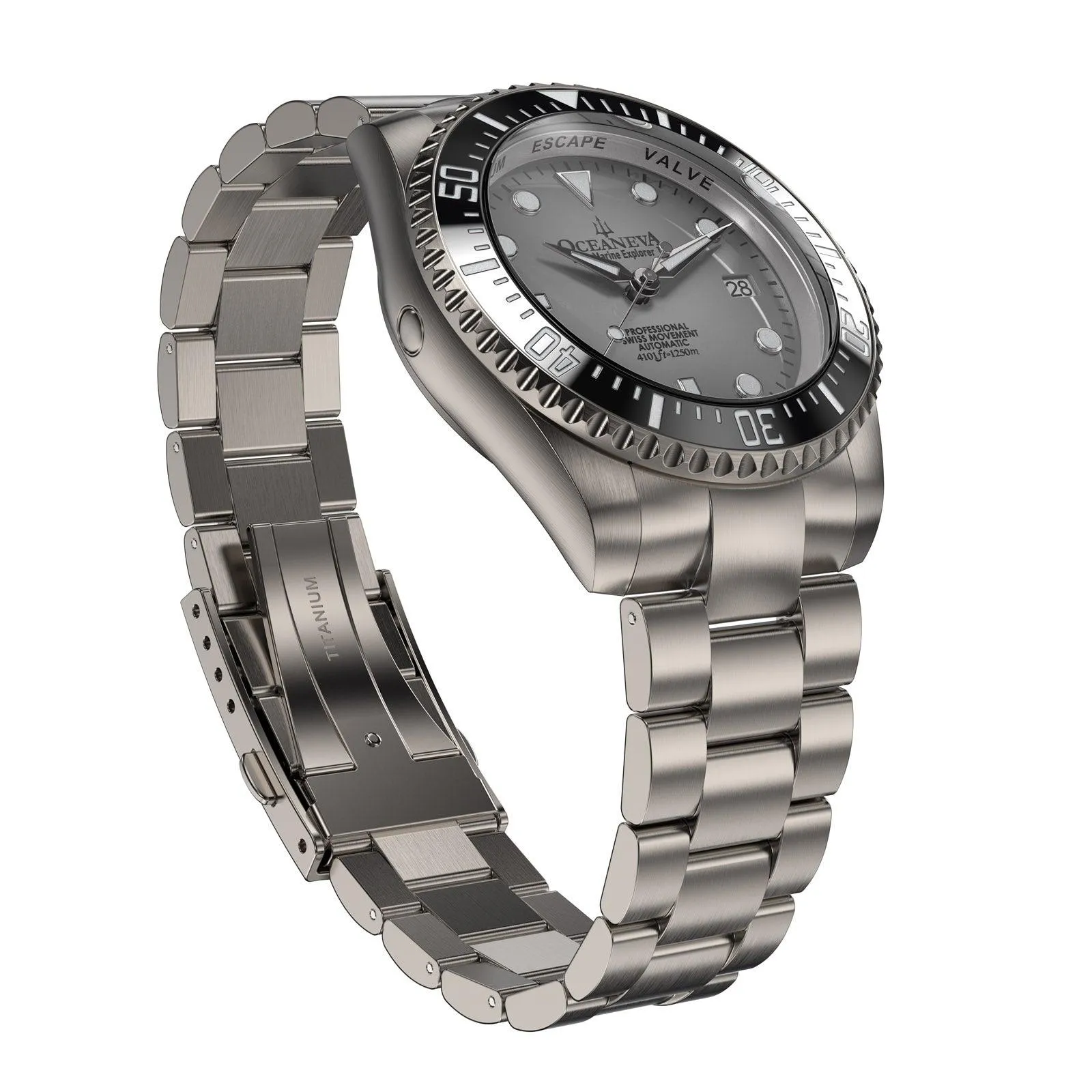 Oceaneva Titanium Deep Marine Explorer II Pro Diver Light Gray Limited Edition