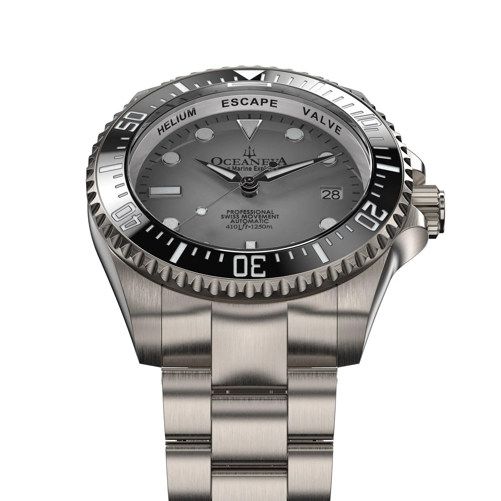 Oceaneva Titanium Deep Marine Explorer II Pro Diver Light Gray Limited Edition