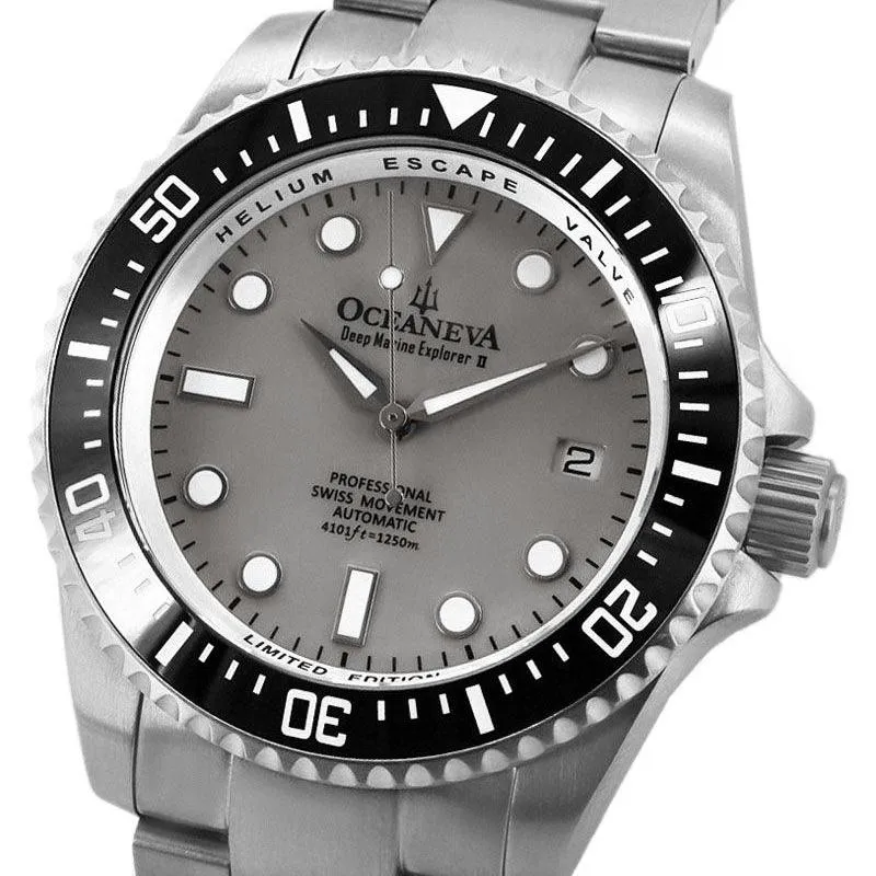 Oceaneva Titanium Deep Marine Explorer II Pro Diver Light Gray Limited Edition