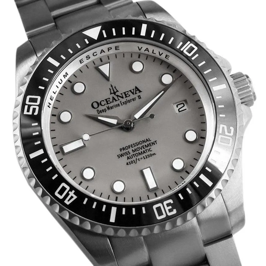 Oceaneva Titanium Deep Marine Explorer II Pro Diver Light Gray Limited Edition