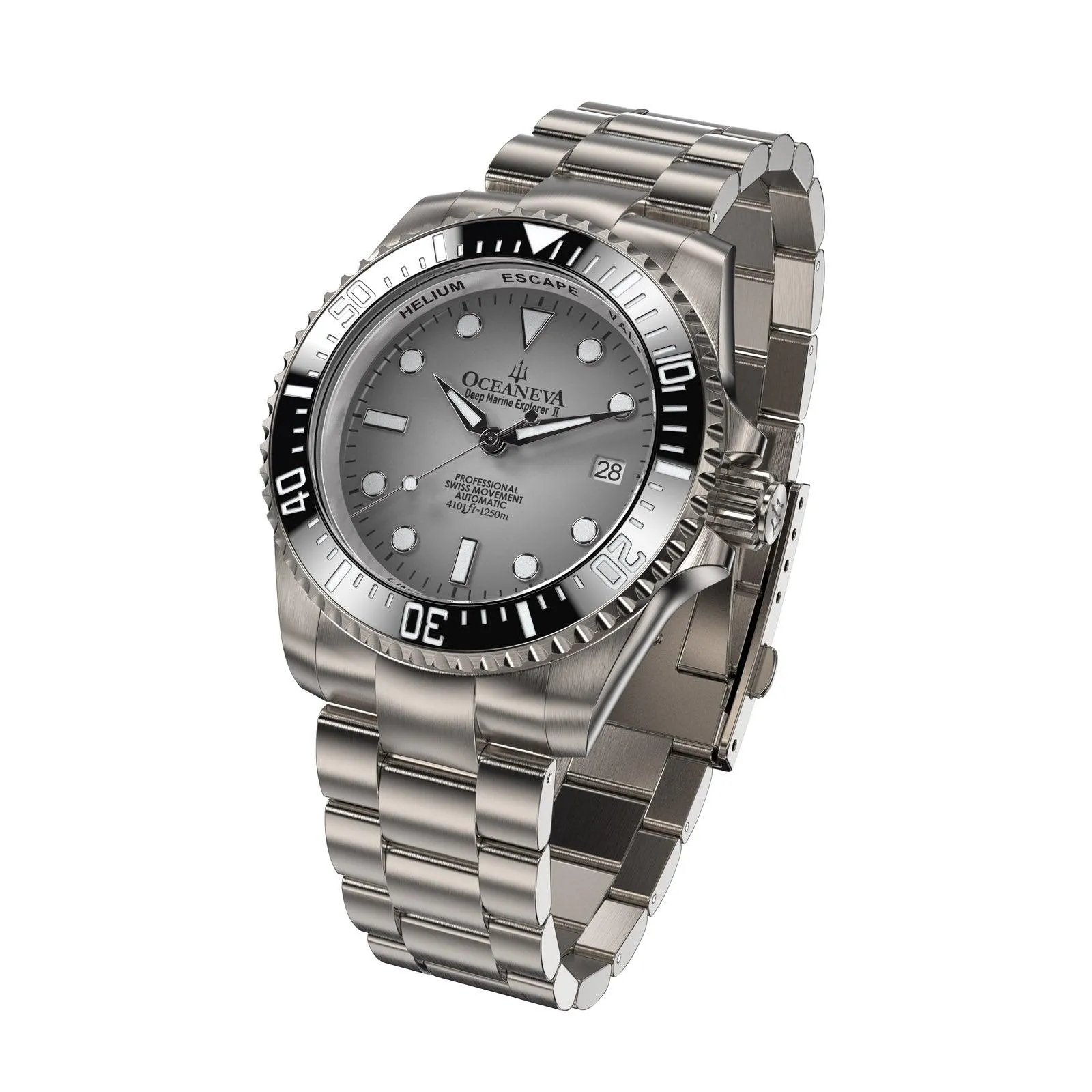 Oceaneva Titanium Deep Marine Explorer II Pro Diver Light Gray Limited Edition