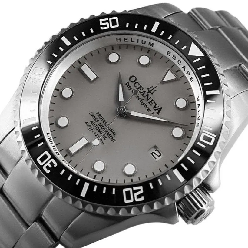 Oceaneva Titanium Deep Marine Explorer II Pro Diver Light Gray Limited Edition