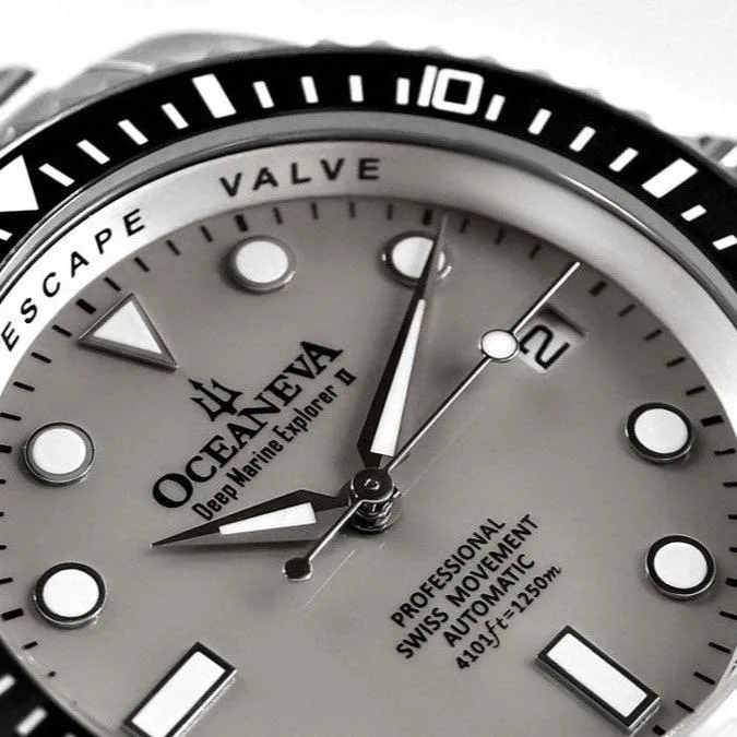 Oceaneva Titanium Deep Marine Explorer II Pro Diver Light Gray Limited Edition