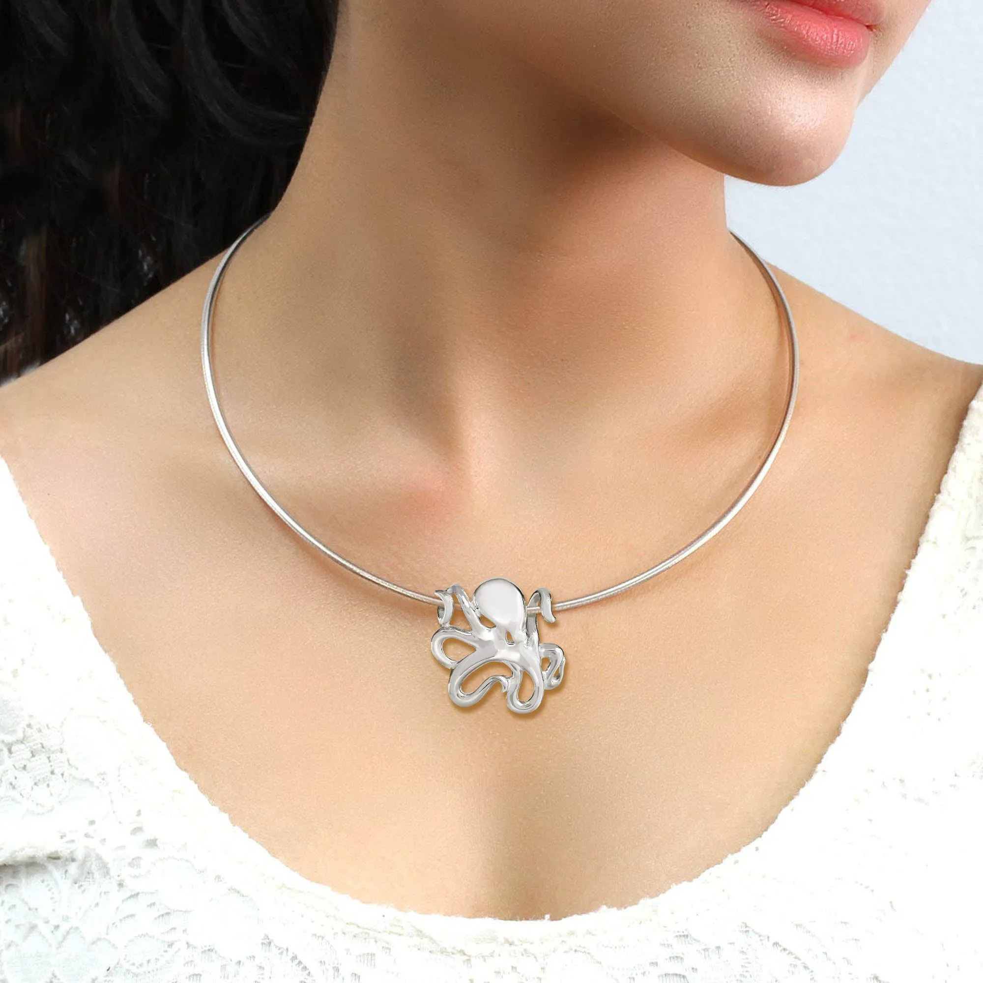 Octopus Necklaces for Women Sterling Silver- Octopus Jewelry, Octopus Pendant, Sea Life Jewelry, Octopus Gifts