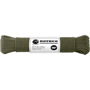 Olive Drab - Polyester 550 LB Tested 100 Feet Paracord Rope