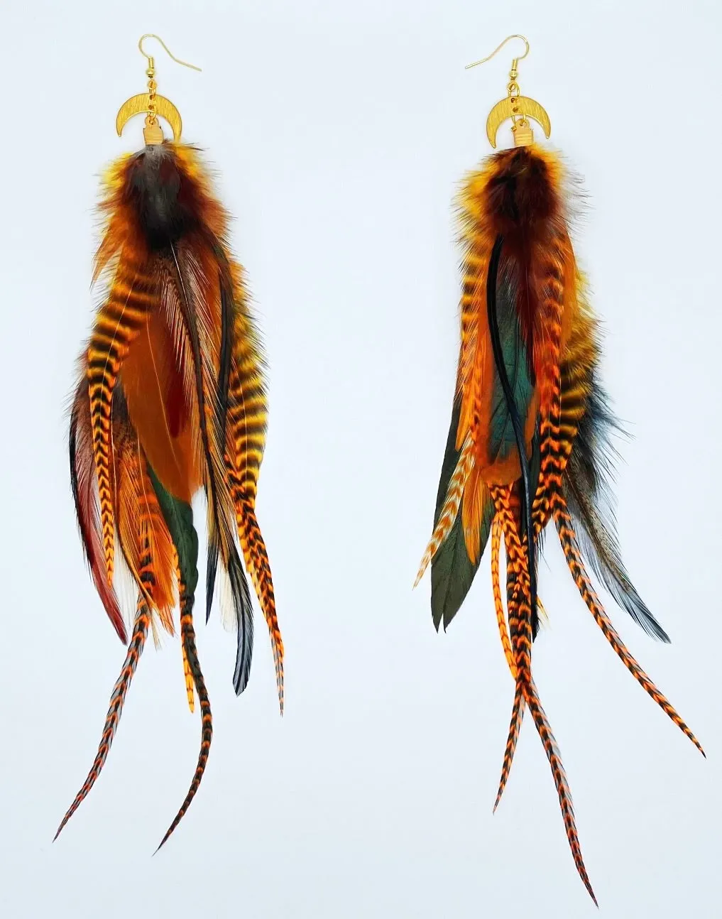 One of a Kind Long Bohemian Feather Earrings - Road Tripping