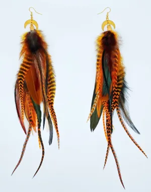 One of a Kind Long Bohemian Feather Earrings - Road Tripping