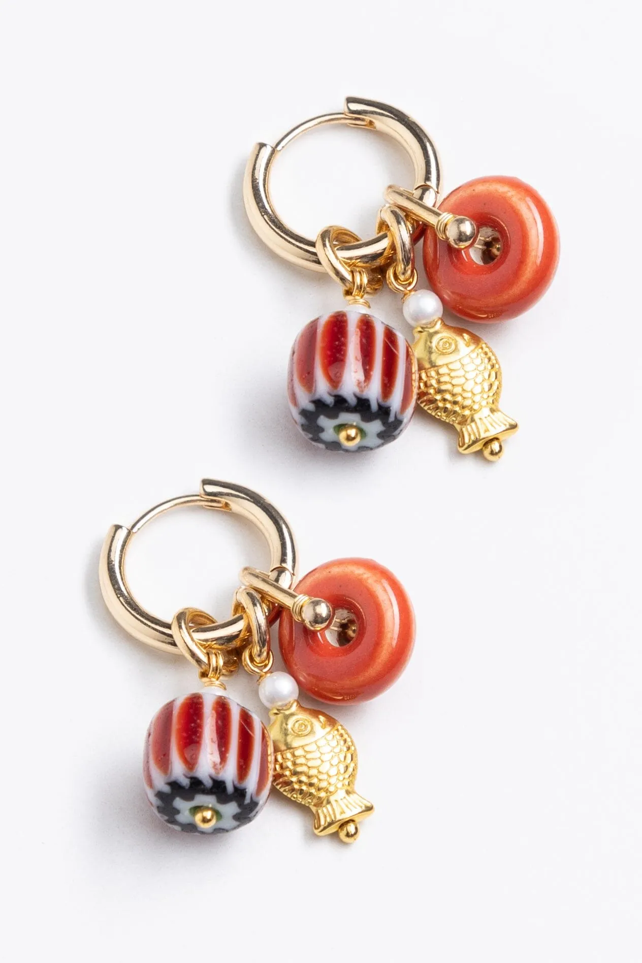 Orange Candy Charm Earrings