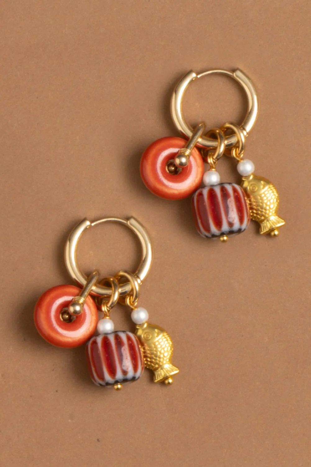 Orange Candy Charm Earrings