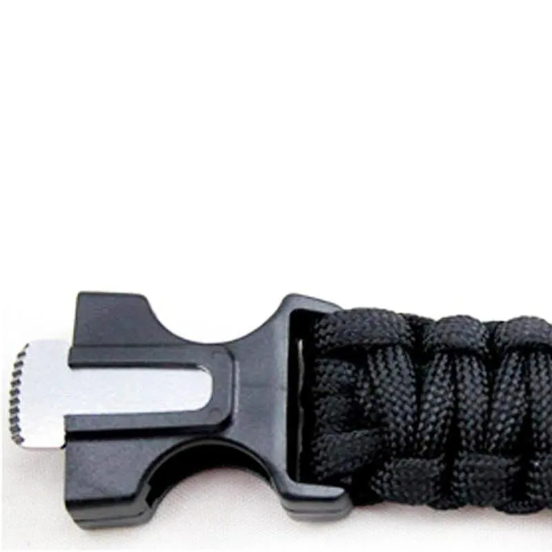 Outdoor Emergency 5 In 1 Survival Paracord Bracelet Flint Starter Whistle Compas