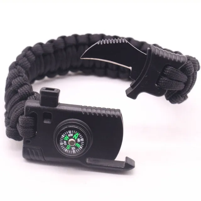 Outdoor Paracord Survival Bracelets for Men Jewelry Charm Bangles Wrap Knife Rope Friendship Bracelets Women Accessories 2018