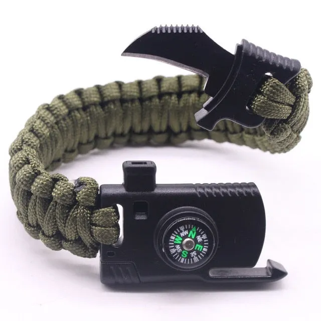 Outdoor Paracord Survival Bracelets for Men Jewelry Charm Bangles Wrap Knife Rope Friendship Bracelets Women Accessories 2018