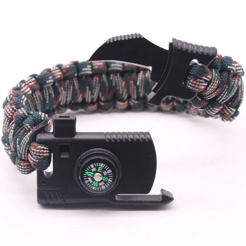 Outdoor Paracord Survival Bracelets for Men Jewelry Charm Bangles Wrap Knife Rope Friendship Bracelets Women Accessories 2018