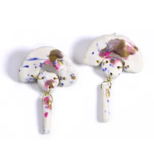 Painted Eclipse Porcelain Earrings
