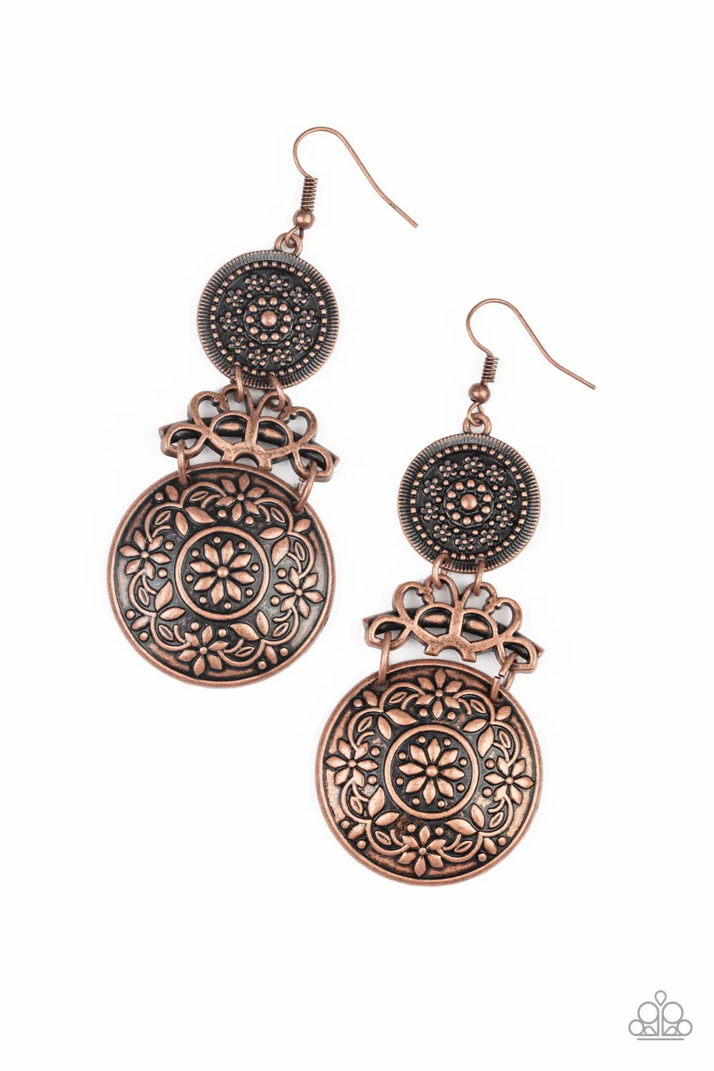 Paparazzi - Garden Adventure - Copper Earring