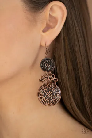 Paparazzi - Garden Adventure - Copper Earring
