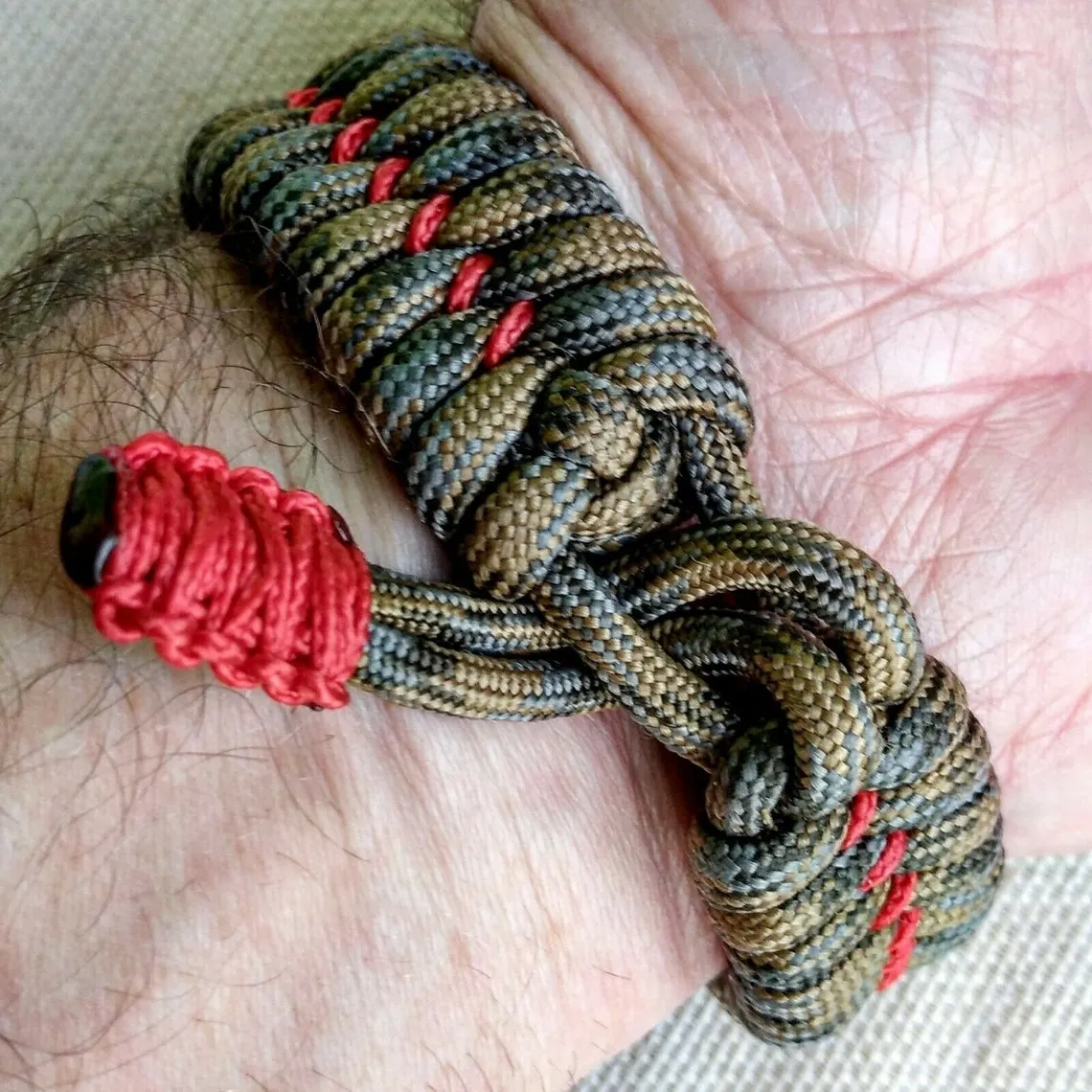Paracord bracelet with silver bead "SVAROG". 925 Sterling silver.