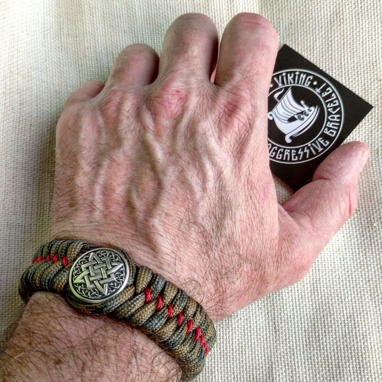 Paracord bracelet with silver bead "SVAROG". 925 Sterling silver.