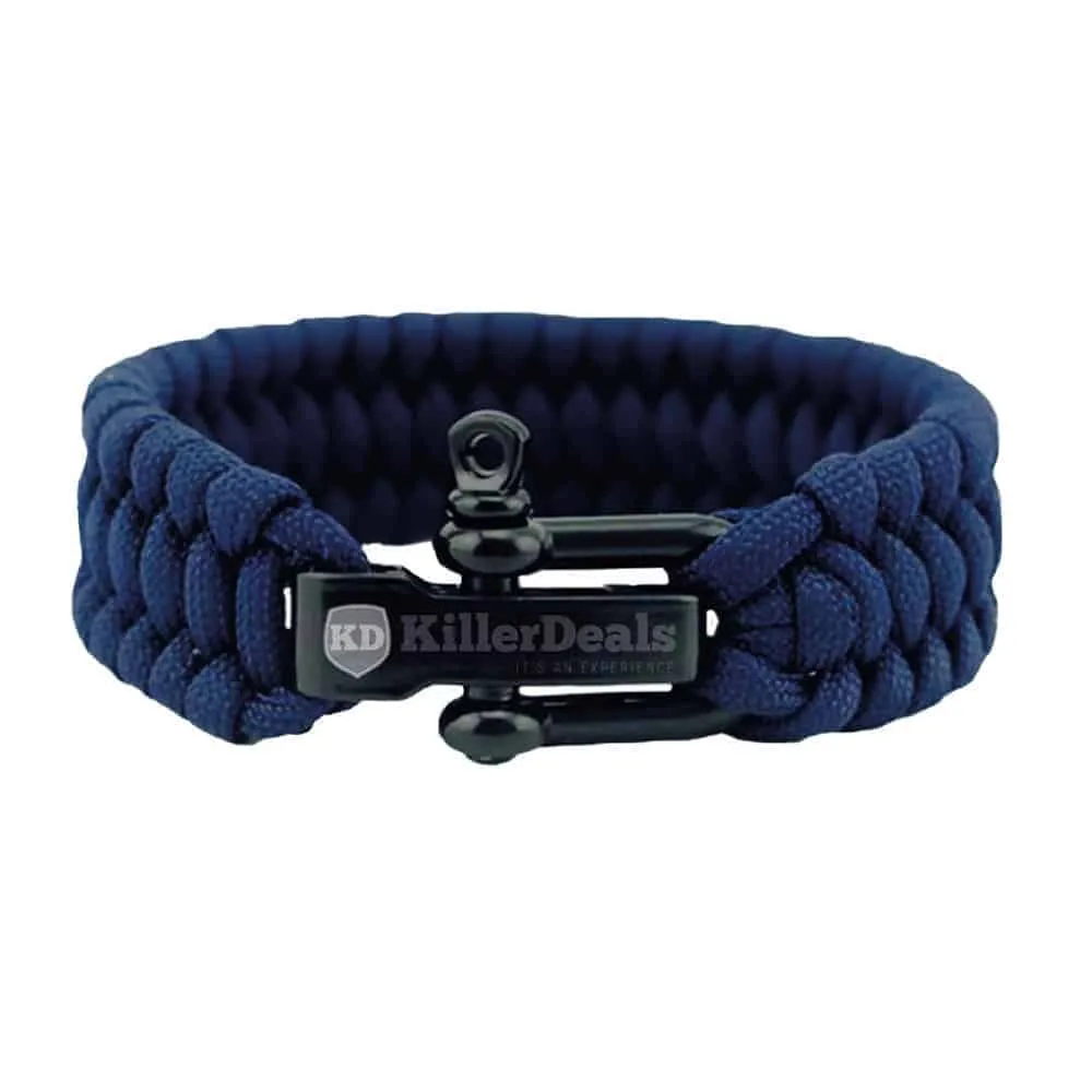 Paracord Outdoor Camping Tactical Survival Bracelet - Navy- L