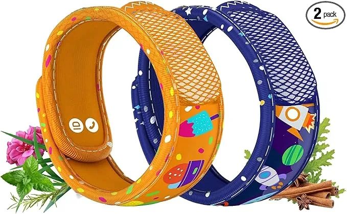 PARA'KITO Mosquito Repellent Pack - 2 Kids Wristbands & 2 Refills Ice Cream/Space