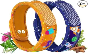 PARA'KITO Mosquito Repellent Pack - 2 Kids Wristbands & 2 Refills Ice Cream/Space