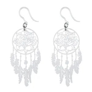 Peony Dream Catcher Dangles Hypoallergenic Earrings for Sensitive Ears Made with Plastic Posts