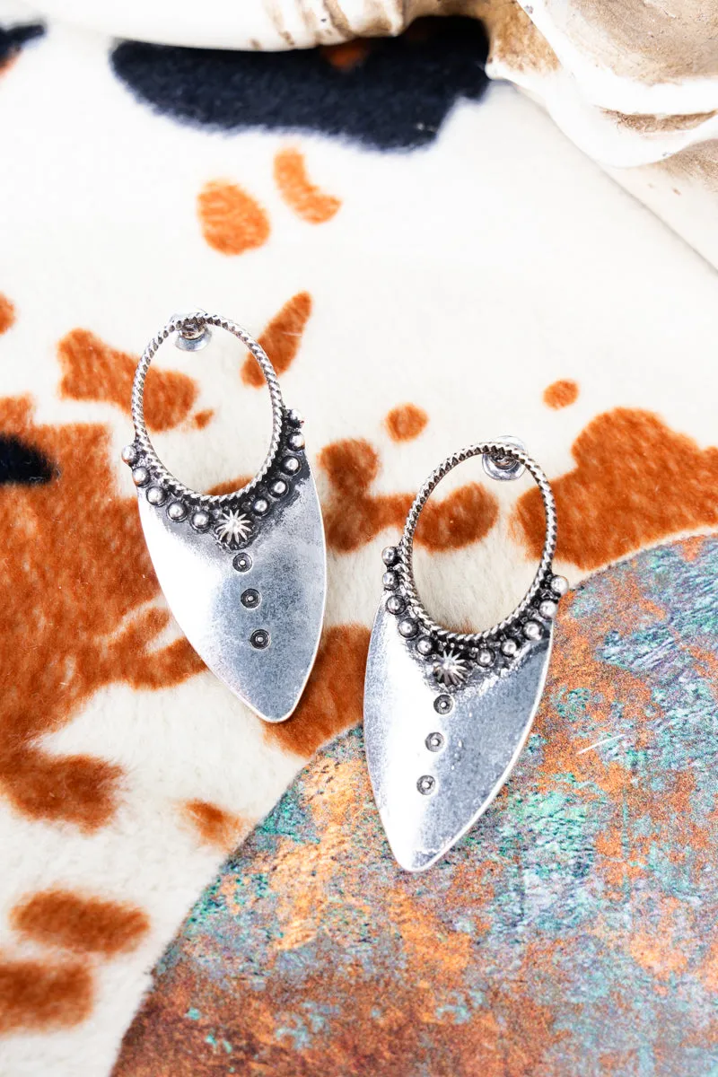 Phoenix Trail Silvertone Earrings