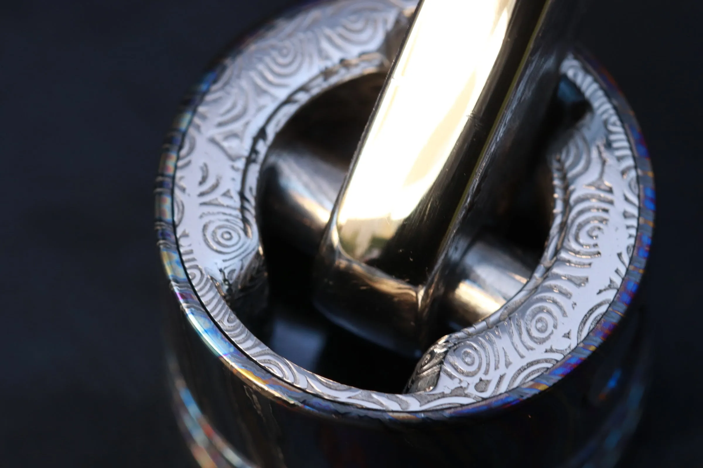 Piston - Black titanium, zirconium Black / ZrTi brushed ziconium timascus, black titanium, mens rings weddingrings, black zrti