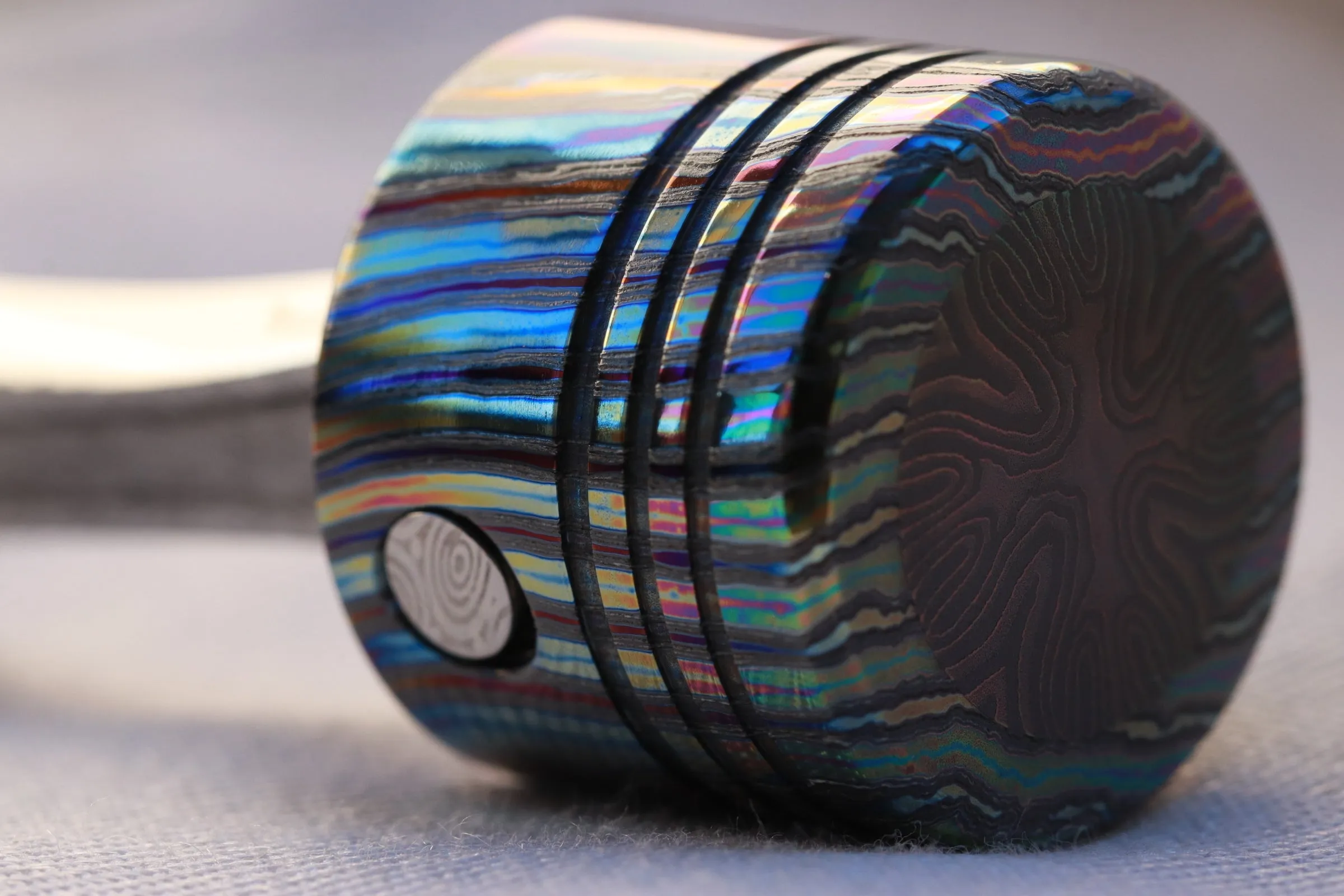Piston - Black titanium, zirconium Black / ZrTi brushed ziconium timascus, black titanium, mens rings weddingrings, black zrti
