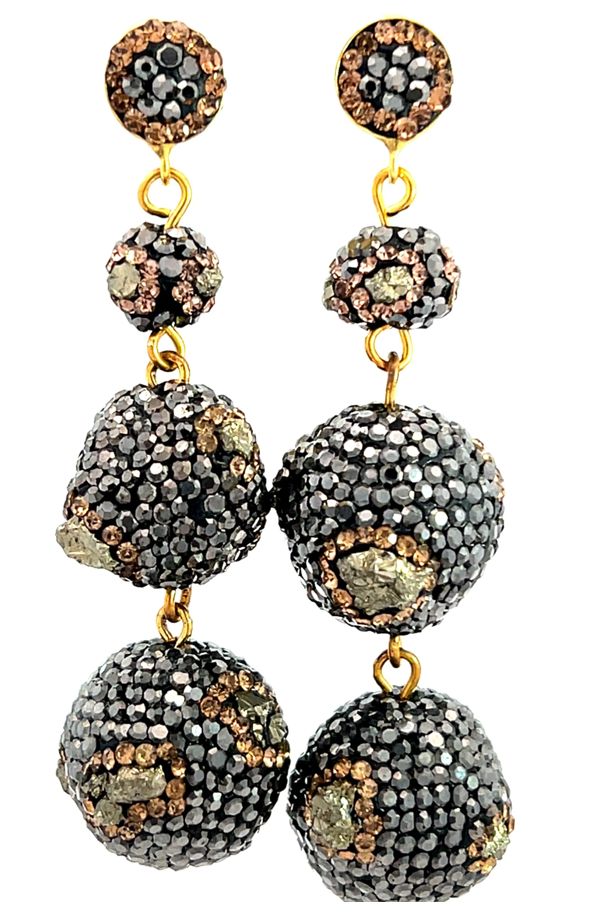Pyrite 925 Sterling Silver Pave Earrings