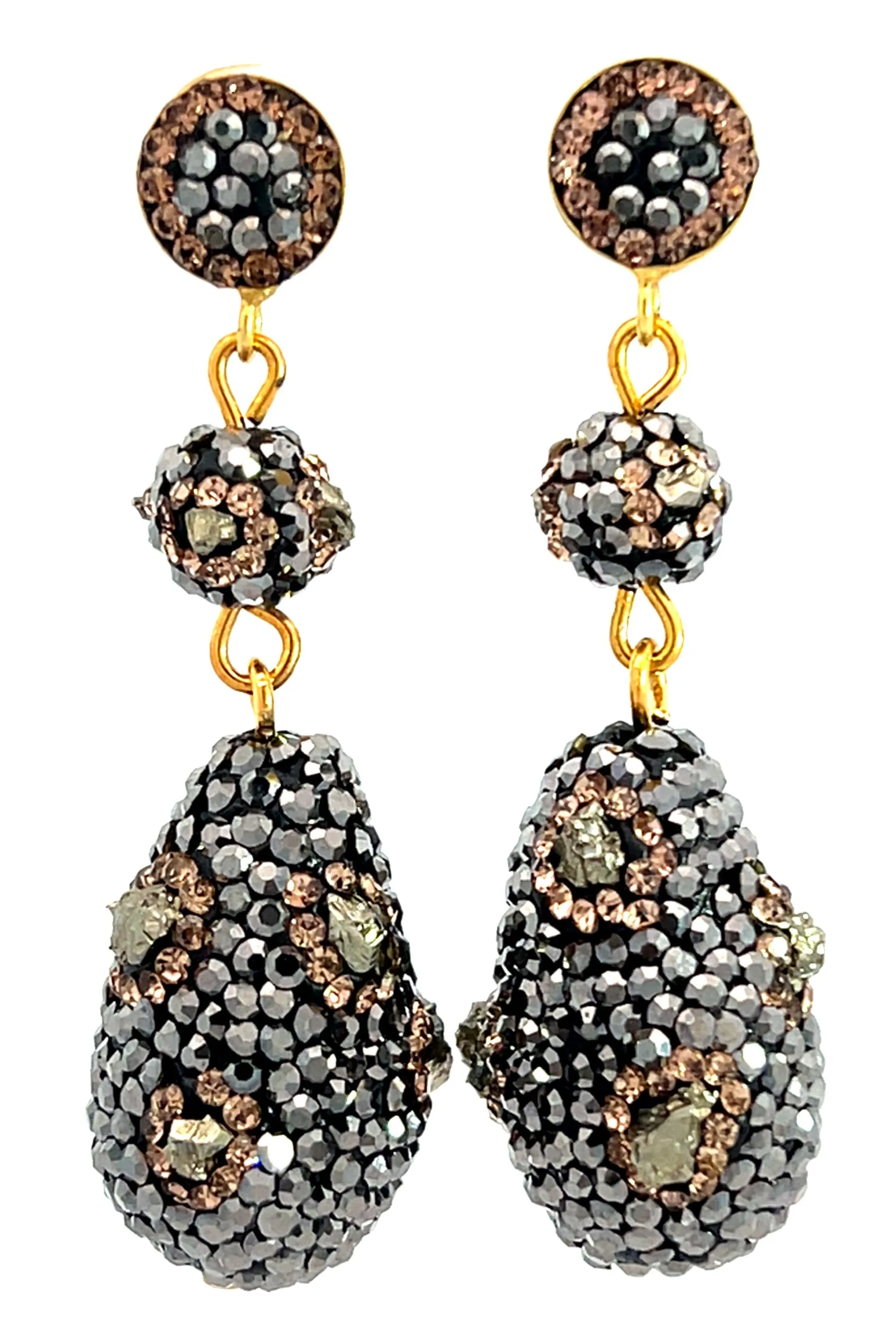 Pyrite 925 Sterling Silver Pave Earrings