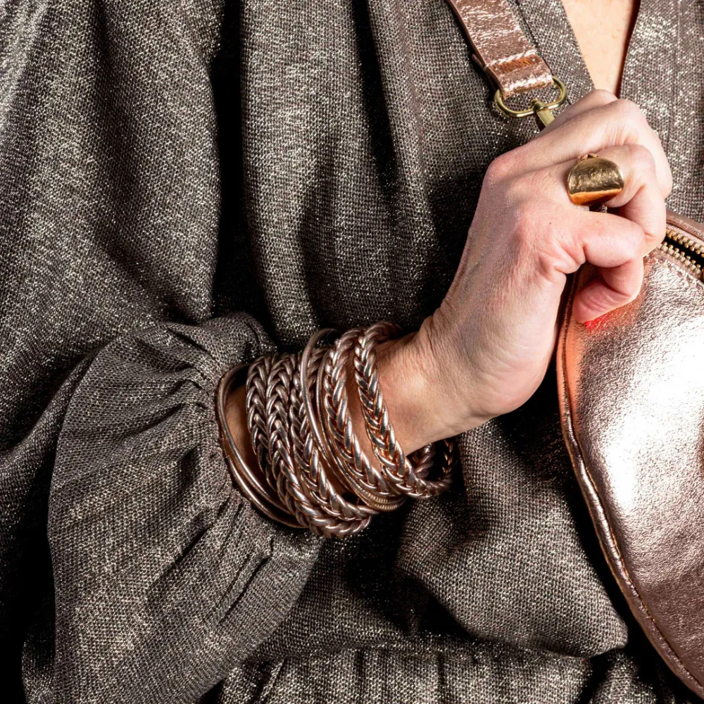 "BUDDHIST BRACELET" BRAID Champagne size M