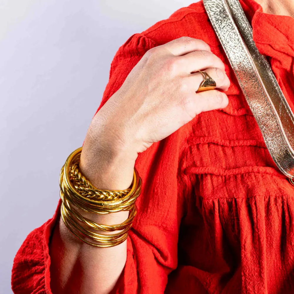 "BUDDHIST BRACELET" BRAID Light Gold size M