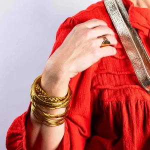 "BUDDHIST BRACELET" BRAID Light Gold size M